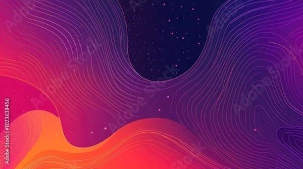 Fototapeta Abstract Digital Background With Wavy Lines Technology Sound And Science Themes Suitable For Science Studies Biotechnology Or Retro Music Visuals
