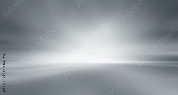 Fototapeta Empty white studio background. Design for displaying product. White grey perspective flow waves background. Abstract creative interior. Modern business style. 