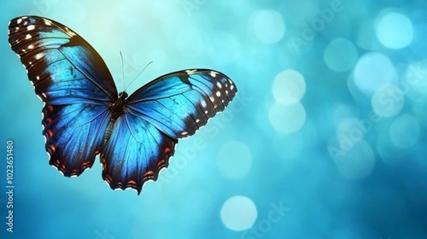 Fototapeta Morpho butterfly wings with texture background.