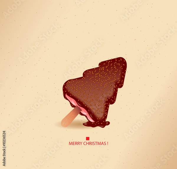 Fototapeta As sweet as can be- christmas tree ice cream - vector