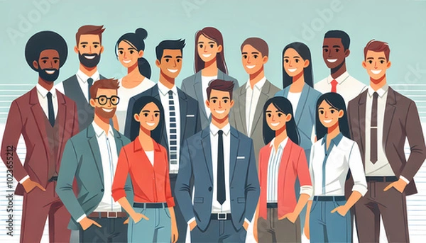 Fototapeta Diverse Group of Business Professionals Posing Together
