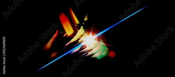 Obraz colorful lights abstract with black background illustration 