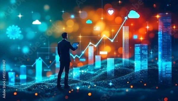 Fototapeta Business growing background