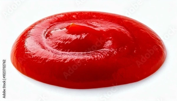 Fototapeta side view of a ketchup blob on a white background
