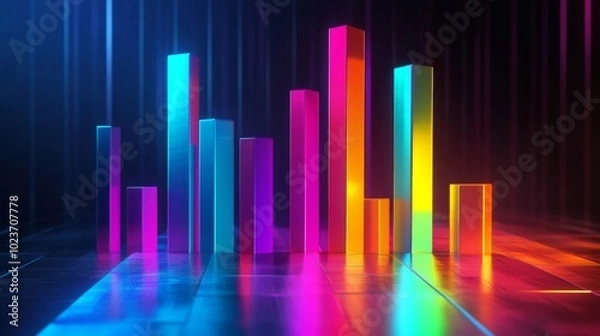 Obraz Vibrant Colorful Data Visualization in Modern Style