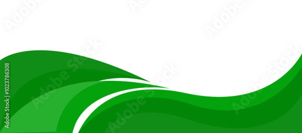 Obraz Header footer green curve abstract style border frame vector illustration banner background design