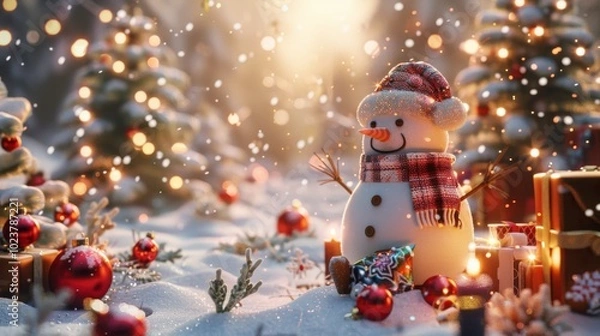 Fototapeta Conceptual holiday scene with digital decorations.