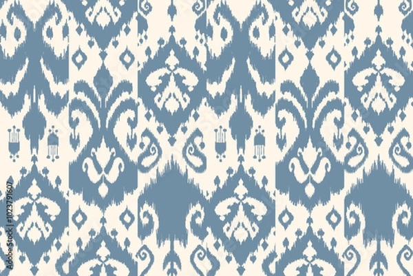 Fototapeta kat seamless pattern, geometric design, motif ethnic handmade, Ikat ethnic tribal, boho colors seamless wallpaper. Ethnic Ikat abstract background art.Illustration for greeting cards, printing