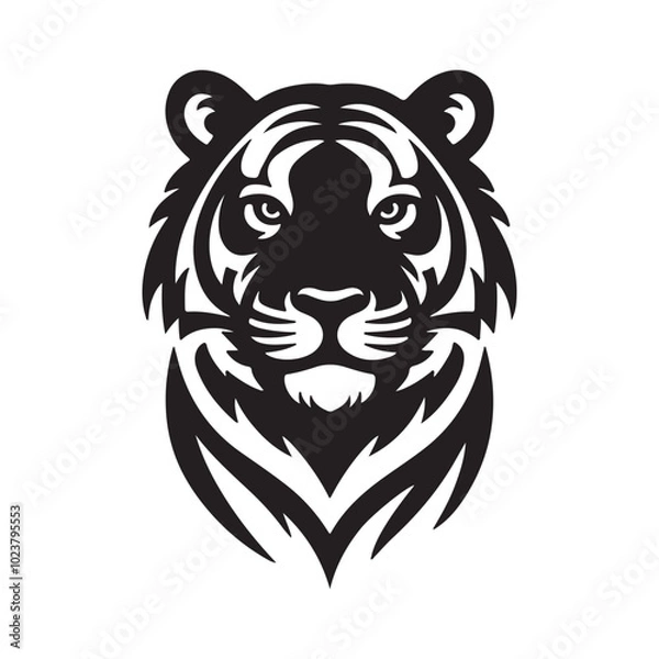 Obraz Tiger head logo icon silhouette.