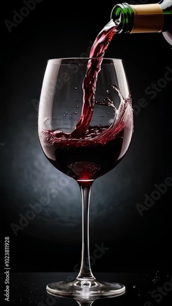 Obraz Close-Up of Red Wine Splashing in a Glass