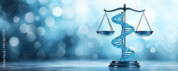 Fototapeta DNA Double Helix on a Scale of Justice.