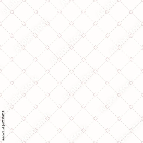 Fototapeta Geometric repeating ornament with diagonal pink dots. Seamless abstract modern pattern