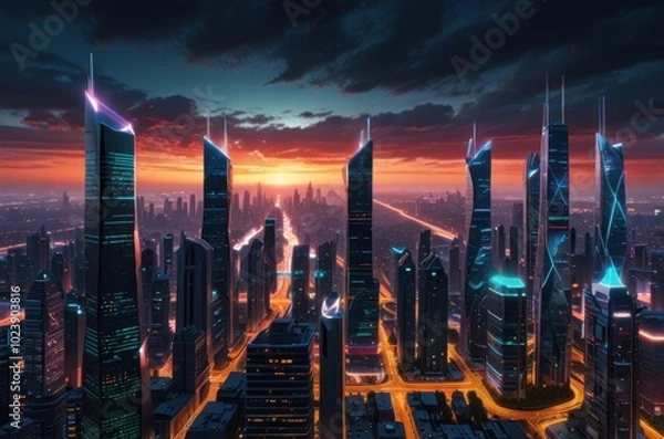 Fototapeta the city at night