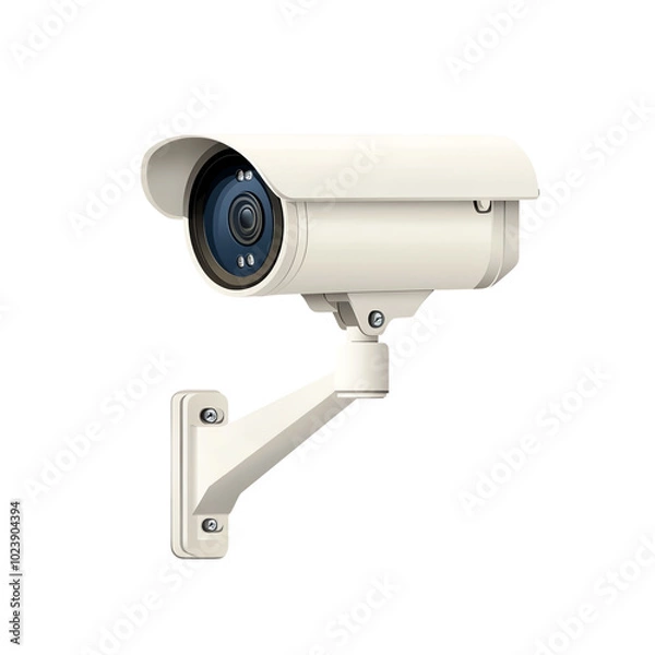 Fototapeta Modern security camera on a white isolated background. transparent background
