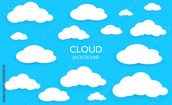 Obraz blue sky with white clouds on the background