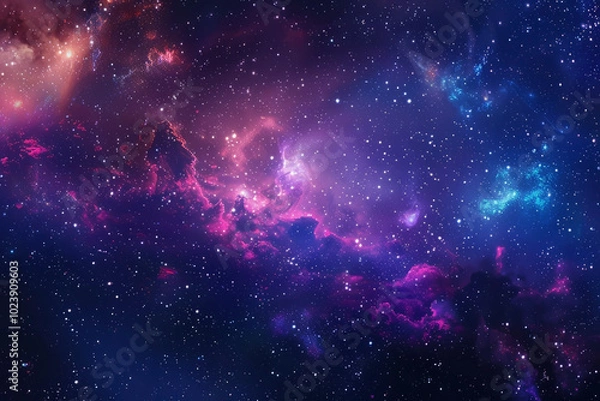 Fototapeta Beautiful space background, with stars and nebulae. Generative AI