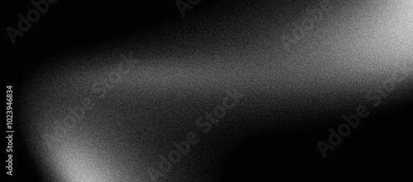 Fototapeta Black grainy gradient background, dark white gray monochrome abstract noise texture banner header backdrop design