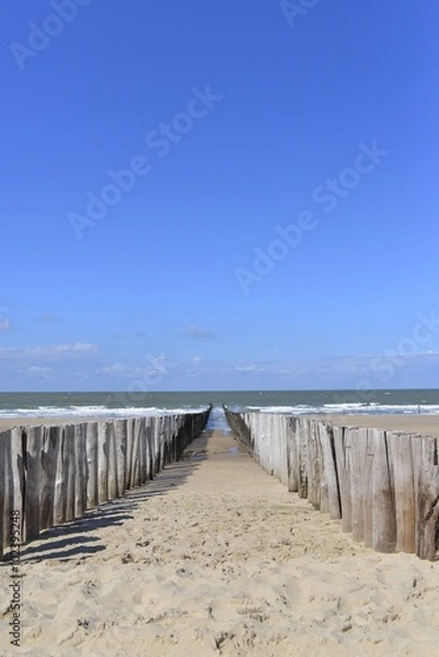 Obraz Strand mit Wellenbrecher