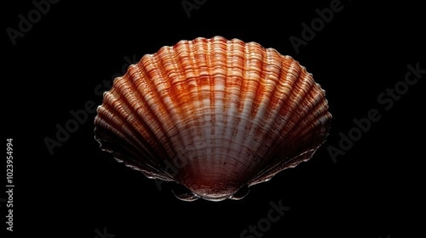 Obraz Vibrant Red Shell on Black Background