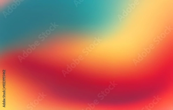 Fototapeta A colorful, blurred background in shades of red, orange, yellow, and teal.