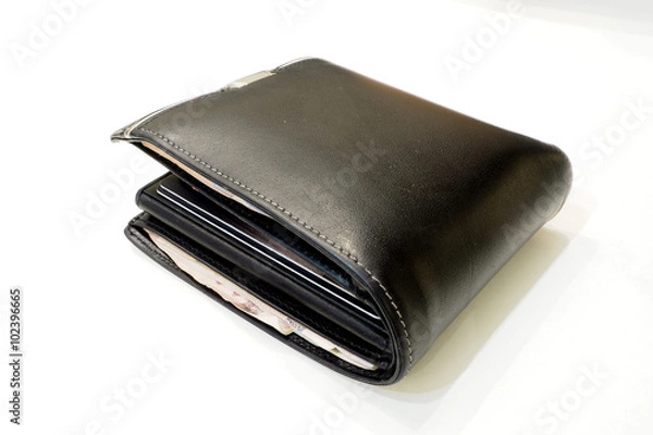 Obraz leather black wallet