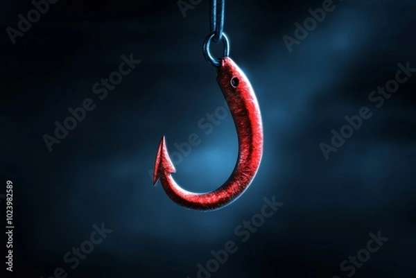 Fototapeta Phishing Awareness Illustration, a cautionary depiction highlighting the dangers of phishing scams and online security threats