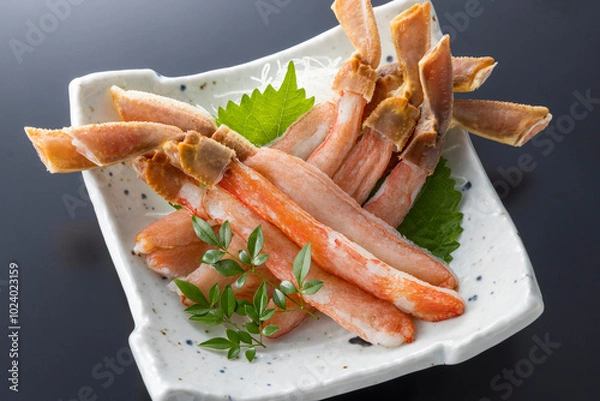 Obraz 美味しい生ズワイガニの刺身
