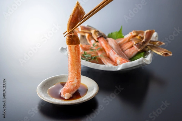 Obraz 美味しい生ズワイガニの刺身