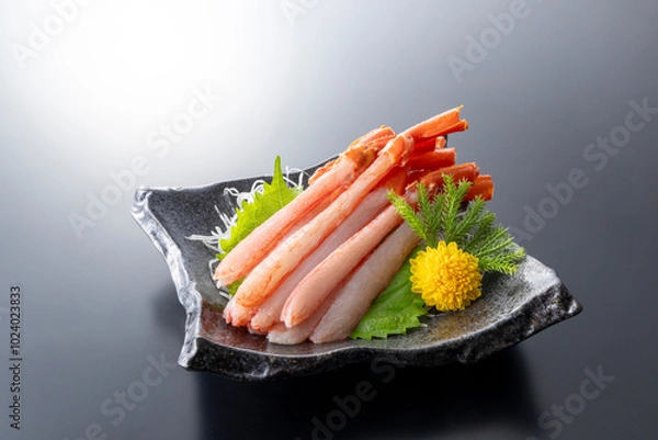 Obraz 美味しいボイル紅ズワイガニのお刺身