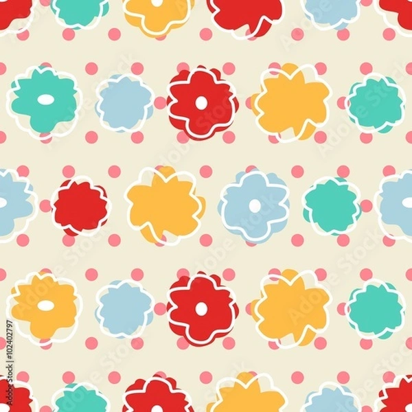 Fototapeta  flower shape seamless pattern
