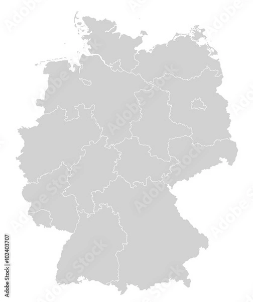 Fototapeta Mapa Niemiec - Gray (indywidualnie)