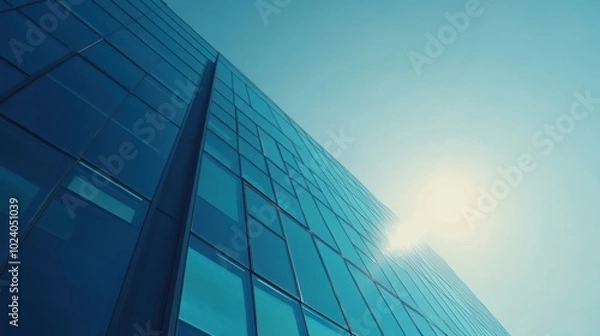 Fototapeta Transparent solar panels for windows, see-through solar panels integrated into modern building windows, 