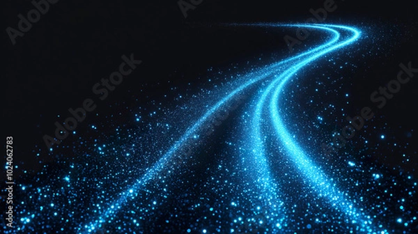 Obraz Blue technology particle light wave background