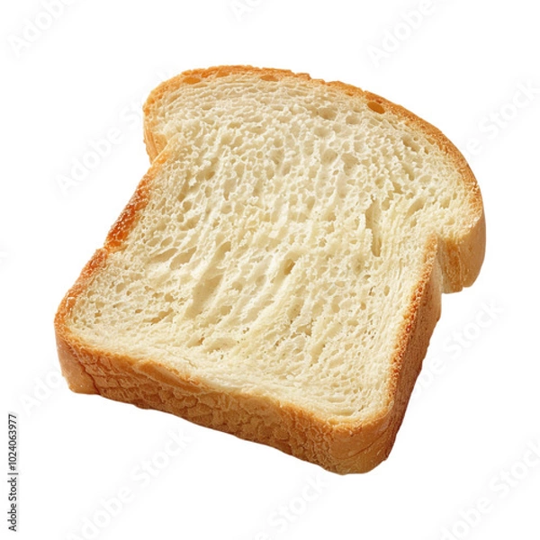 Fototapeta White Bread Slice isolated on transparent background