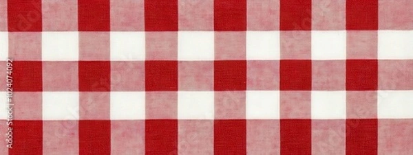 Fototapeta red and white checkered tablecloth