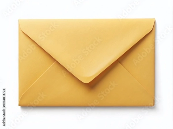 Obraz Closed beige envelope isolated on transparent background for mockups, designs, and digital projects in high-quality PNG