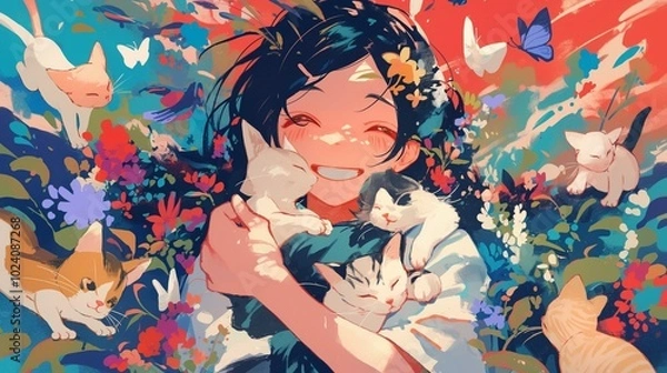 Fototapeta 庭での気まぐれな冒険10