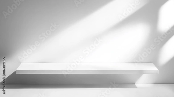 Fototapeta Minimalist Product Display: A clean, white background with soft shadows