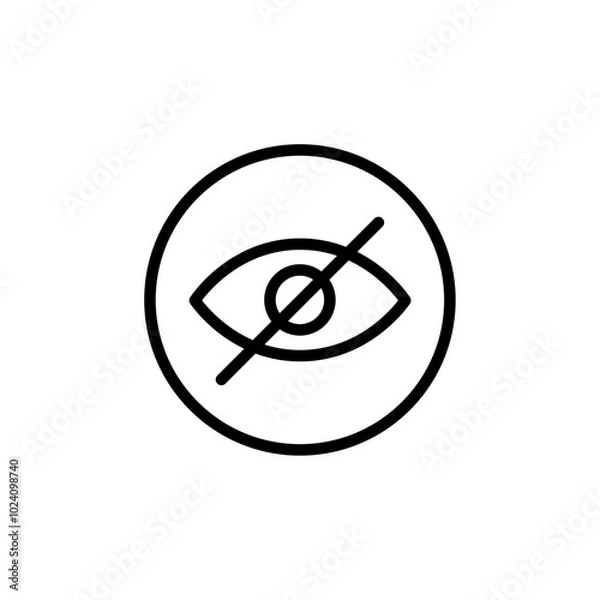 Obraz No view icon Outline vector for web ui