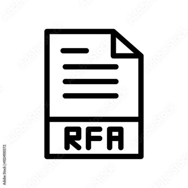 Obraz RFA File icon Outline vector for web ui