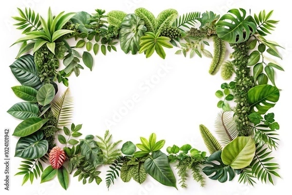 Obraz Isolated botanical frame background with a horizontal point of view