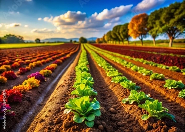 Fototapeta Fertile Land Ready for Planting: A Portion of Agricultural Soil Prepared for Crops and Sustainable Farming Practices