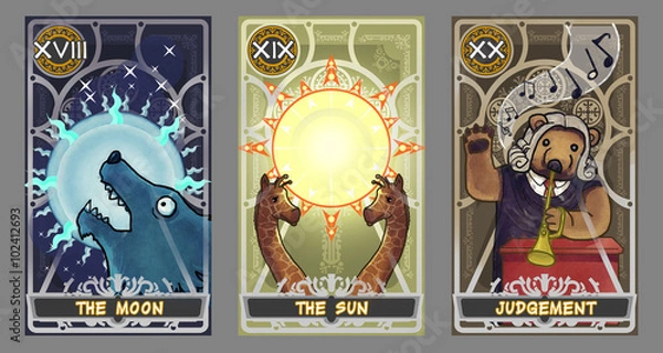Obraz Tarot card illustration set