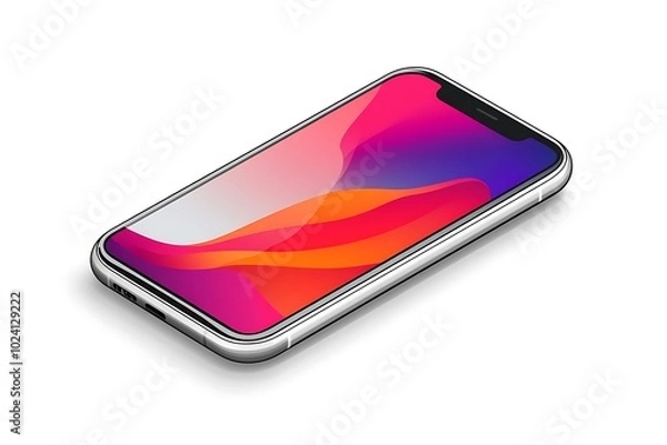 Fototapeta Smartphone Illustration with Colorful Abstract Background