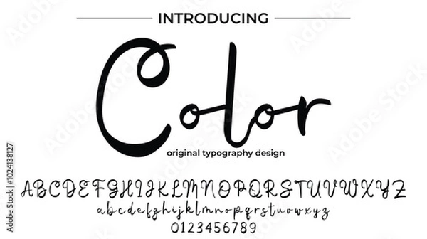 Fototapeta Color Font Stylish brush painted an uppercase vector letters, alphabet, typeface