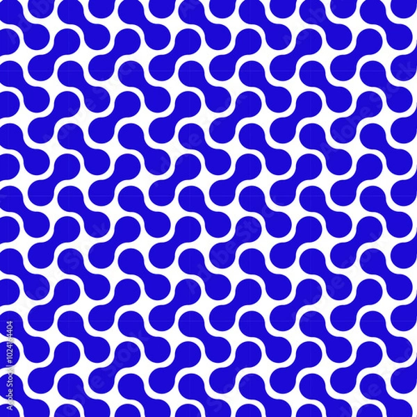 Obraz Geometric cell blue color seamless pattern