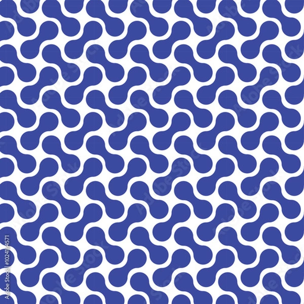 Obraz Geometric cell blue color seamless pattern