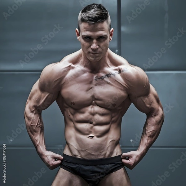Fototapeta Portrait of gym man