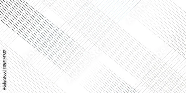 Fototapeta Vector tech geometric thin diagonal striped line pattern gradient minimal transparent background. White geometric pattern transparent background. minimal surface curve wave creative line texture.