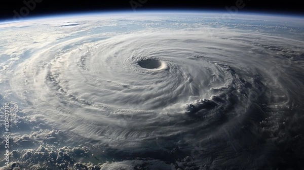 Obraz Majestic Hurricane Over the Ocean with Spiraling Clouds